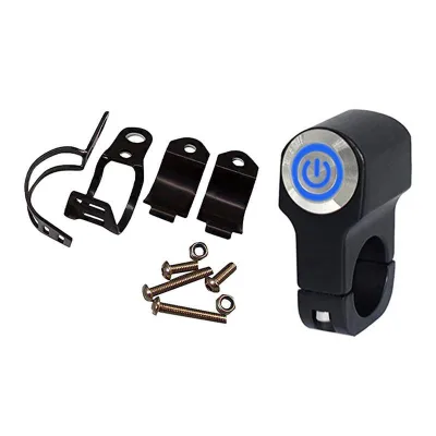 12-24V Blue Led Light Motorcycle Push Button Toggle Switch Handlebars 7/8Inch Bracket Switches for Motorcycle