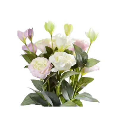 Hstyle FZH185 Real Touch 3 Branch Campanulaceae China Cheap Artificial Flower Single Tea Silk for Wedding Party Rose Bouquet