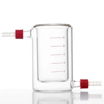 Ex-Lab Glass Double Jacketed Beaker Measuring Cup with Removable Spout 50-2000ML