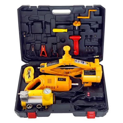 5 Ton DC 12V Hydraulic Jack with Air Compressor Tire Inflator Portable Auto Lift Jack Full Tool Kit