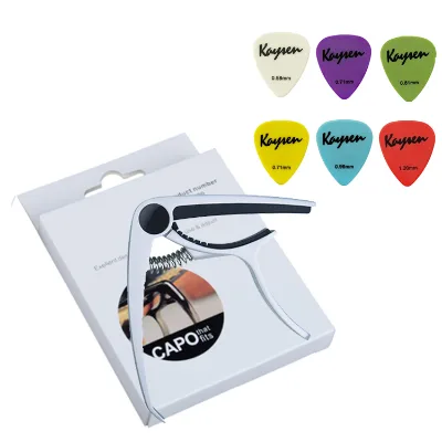 Guitar Capo with 6 Pcs Guitar Pick Mix Color