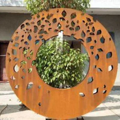 Contemporary Large Outdoor Metal Art Corten Steel Circle Ring Sculpture for Sale