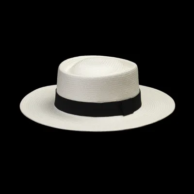 Spring and Summer New Minimalist Leisure Woven Belt Decoration Grass Flat Top Hat Outdoor Tourism Sun protection Beach Straw Hat