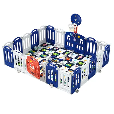 Multifunctional Plastic Foldable Playpen Family-Use Children's Activity Center Secure Kid Playpen