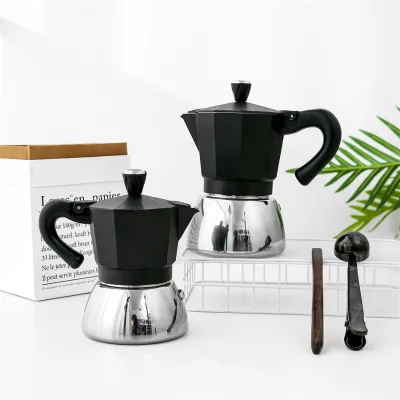 Moka Pot Classic Italian Style Coffee Maker Pot Stainless Steel Polished Leakage Proof Stovetop Coffee Kettle