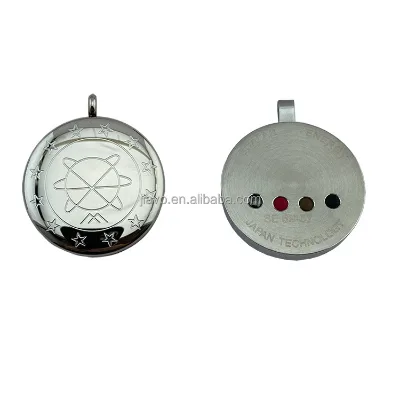 Newest Metal Pendant Stainless Steel Pendant with Chain 4 Power Stones Necklace