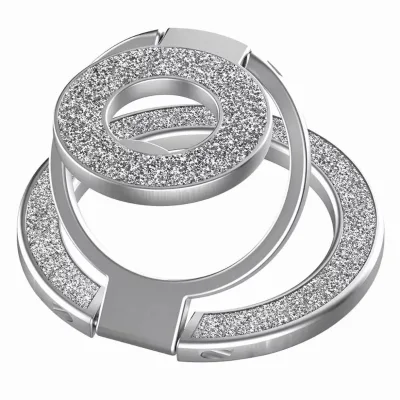 Six Colors Bling Zinc Alloy Magnetic Phone Grip Double Fold Rotatable Low MOQ ODM Bulk Custom Printing