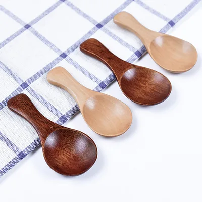 Solid Wood Bath Salt Scoop,Handmade Utensil Kitchen Spice Salt Scoops