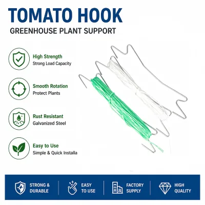 Heavy Duty Tomato Plant Support Hooks Greenhouse Tomato Hook with Twine Manufacturer