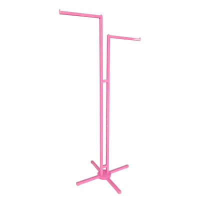 Iron Double Pole Lifting Hanger for Women's Clothing Store, Short Sleeved Dress Display Rack