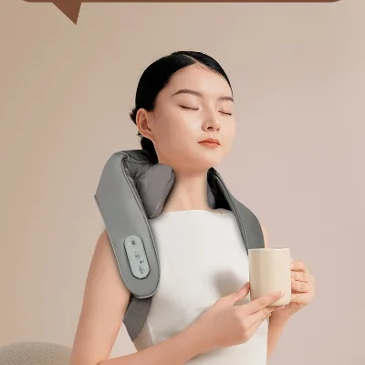 Electric Mini Shiatsu Neck Shoulder Massager Heat Pain Relief Deep Tissue Shawl U Shape Design 2600mAh Battery Timing Wireless