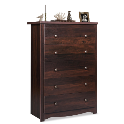 Wood Dresser with 5 Drawers Tall Dresser for Bedroom Chest of Drawers Storage Cabinet and Organizer Drawers for Living Room