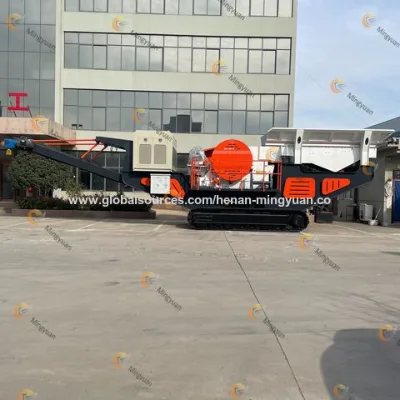 Mingyuan 200t/h mobile stone crawler jaw crusher for crushing River Pebbles Granite