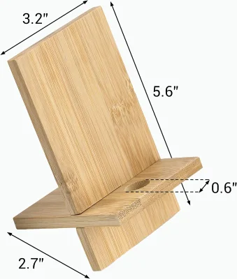 2026 New Trend Bamboo Phone Holder for Desk Portable Cell Phone Dock Portable Bamboo Stand With Phone