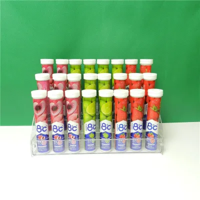 Vitamin C Effervescent Tablet Acrylic Display Stand Pharmacy Checkout Counter Multi-Tier Removable Transparent Storage Rack