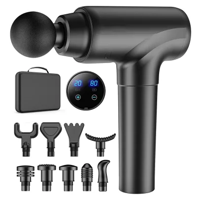 Powerful Electric Fascial Handheld Massager Wireless Remote Control 4 Massage Heads 2-3 Hours Working Time for Deep Tissue