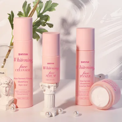 Private Label Gluta Kojic Acid Whitening Skin Care Set Skin Brightening Plumping Rejuvenating Set for Female Dark Skincare