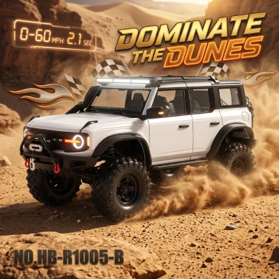 HB R1001-B 1/10 4WD RC Crawler Hobbywing Brushless Motor Diff Lock DumboRC 2.4G Proportional Remote Wrangler Rubicon SUV HOSHI