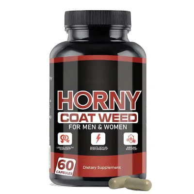 Natural Horny Goat Weed Capsules 60-Capsule Organic Vegan Horny Goat Weed Supplements