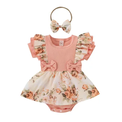 Wholesale Summer Cotton Baby Romper High Quality Good Fabric Woven Hot Selling Baby Clothing