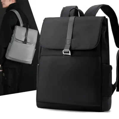 Factory Direct Supply Simple Nylon Men's Large Capacity Commuting Computer Casual Backpack Air Cushion Straps Lightweight Burden