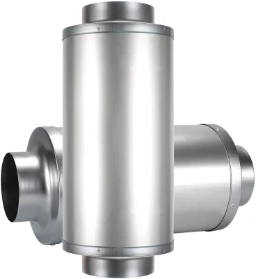 Orientrise 4" Galvanized Steel Noise Reducer for Garden HVAC | Universal Inline Duct Muffler Highly Effective Sound Absorption