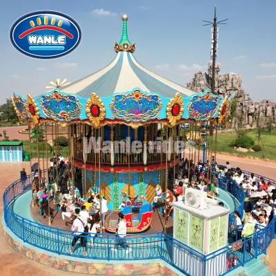 Shopping Mall 52 Seats Double Deck Carousel for Sale Outdoor Children's Carousel