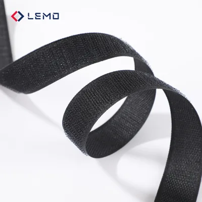 Factory Blended Black White Self-adhesive Single Sided Hook and Loop Tape Polyester/Nylon for Bags Garments Shoes