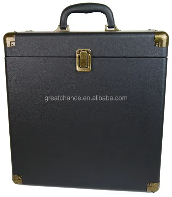Retro Record Carrying Case for Albums, Imitation Leather LP Storage Case, Speaker case Box