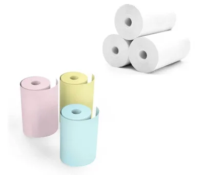 9Rolls 57*30mm Self-Adhesive Thermal White Paper Printable Sticker Paper  Mini Printer Colorful Options Paperang