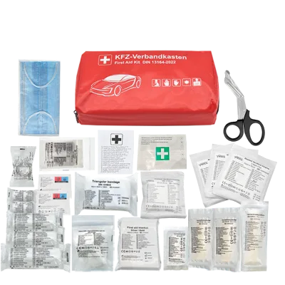 Safety Rescue and First Aid On-Road First Aid Bag Automotive Emergency Medical Supplies Meeting DIN13164-2022 Standards