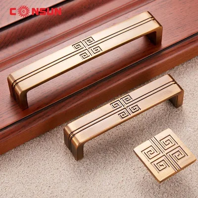 Consun Furniture Hardware Zine Alloy Gold Adjustable China Style Single Pull Knob Handle