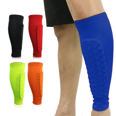Soccer Running Cycling EVA Honeycomb Pad Calf Protection Sleeve Football Shin Guards