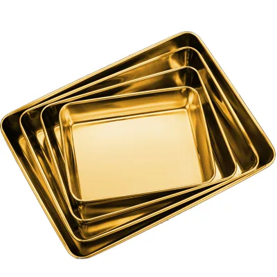 Thickened Rectangular Food Grade Metal Stainless Steel Plate Baked Tray Baking Dishes & Pans