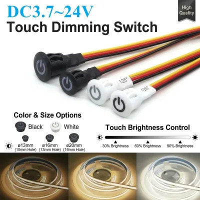 Dimmable 4-1PCS Home Touch Sensor Button Controller Switch DC5V/12V/24V DIY Smart Home Light Strip LED Dimmer 3A ABS Material