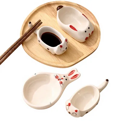Creative Cartoon Sauce Dish Chopstick Holder Microwave Safe Irregular Shape Small Household Hot Pot Seasoning Condiment Dish