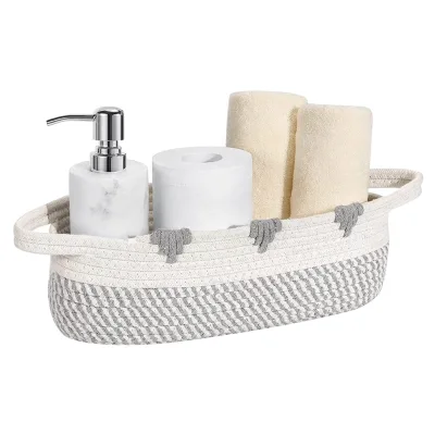 Wholesale Woven Cotton Rope Storage Basket for Organizing Toilet Paper Lotions Towels Bed Linen Blankets Baby Items Toys Snacks