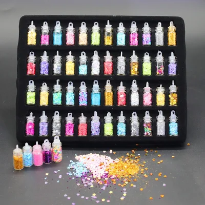 Slime Making Kit Hot Selling Glitter Nail Art Decoration Various Styles With Mini Glass Bottles for Nail DIY Crafts 2024