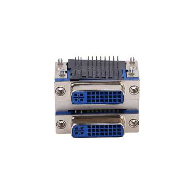 Female DVI 24+5 P Dual Port Right Angle DIP DVI Connector Types
