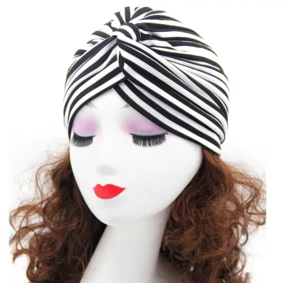 Wholesale Women Knitted Striped Turban Hat Twist Turban Cap Fashion Hair Accessories