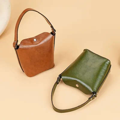 Retro Versatile Soft Leather Zipper Exquisite Cute Coin Purse Card Holder Women's Vegetable-Tanned Cowhide Mini Bucket Wallet