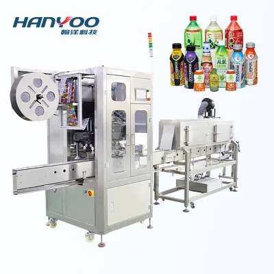 Hanyoo Electric Steam Heat Shrink Tunnel Machine Automatic Beverage Bottle Sleeve Labeling Core Components Motor PLC Paper
