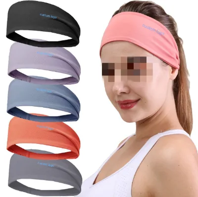 Cheap Wholesale Custom Logo Hair Accessories Colorful Solid Stretchy Head Band Sweat Bands Sport Yoga Headbands Hair Band