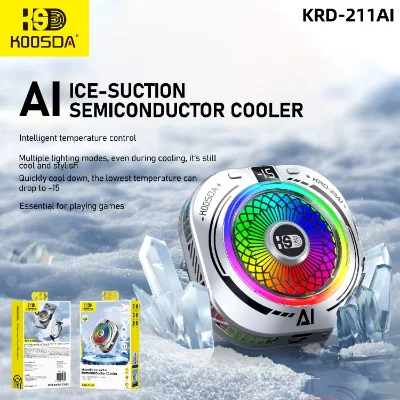 Phone Cooler with Smart Temperature Control Magnetic Cooling for Mobile Phones KRD-211AI Ice-Suction Semiconductor Cooler