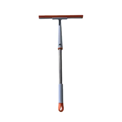 Hot Sale Long Handle Flat Floor Wash Cleaning Brush Squeegee 2 in 1 for Bathroom Scrubber in EVA and Rubber Blade