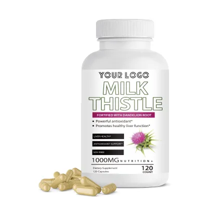 Powerful Antioxidant Herbal Supplement Milk Thistle Gummies Food Grade 120 Count Adults Improve Immunity Silymarin Marianum