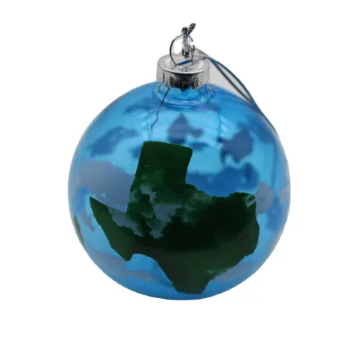 Transparent Blue Texas Map Print Christmas Ball Globe Style Hanging Ornament for Tree Holiday Home Decor