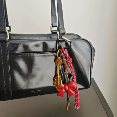 Korean Charm Nylon Handmade Rope Keychain Fashion Bag Pendant Jewelry DIY Sports Style Couple Bracelet Colorful Pendant Gift