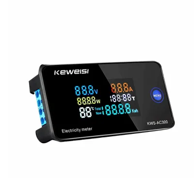 KEWEISI AC 50~300V 20A Digital Electricity Meter Voltmeter Ammeter Power Current Voltage Temperature Measurement KWS-AC300-20A
