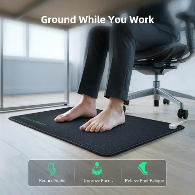 Factory Wholesale Portable Natural Conductive Grounding Pad Healthy Earthing Mat for Home Office Use